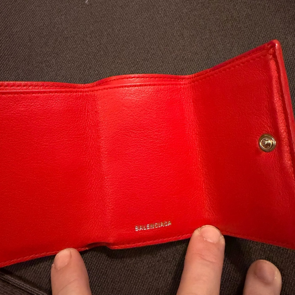 Balenciaga Red Leather Papier Wallet - Picture 3 of 5